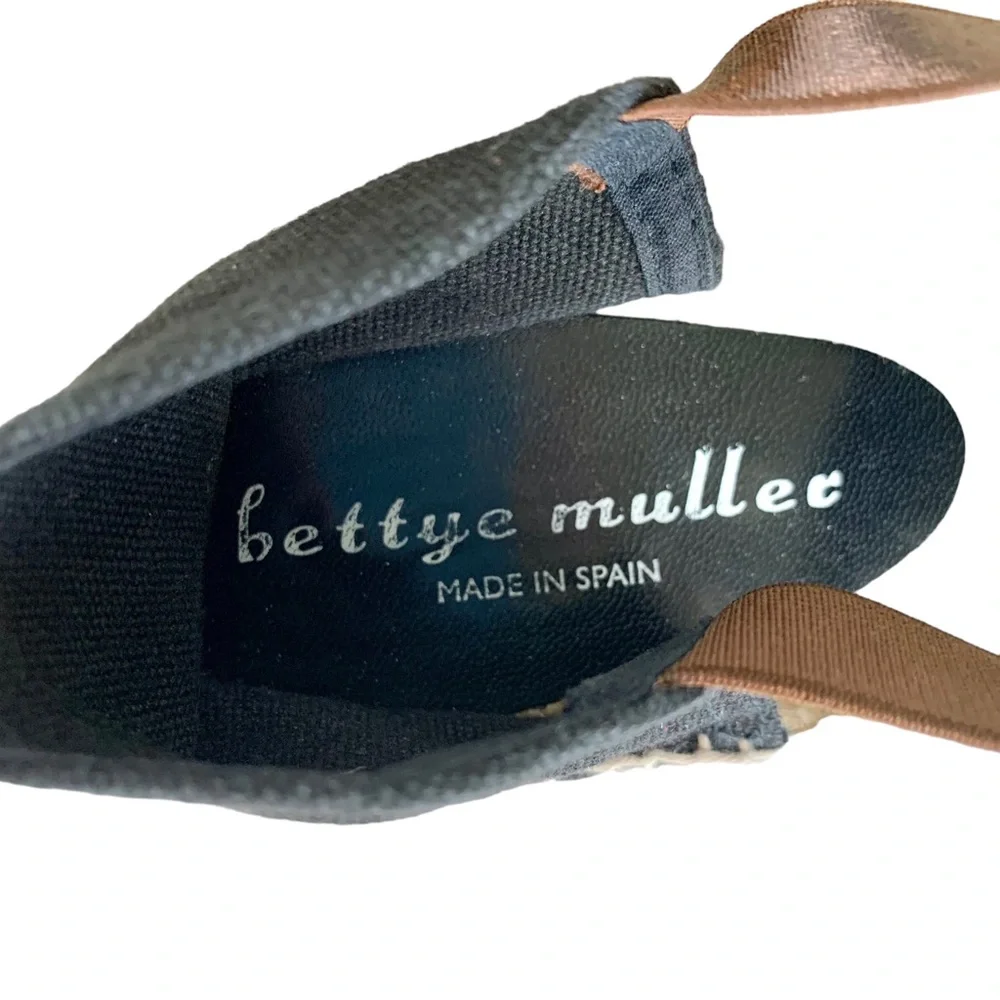Bettye‎ Muller Espadrilles flats, Black, tan and Bronze slip-on, size 38 or US 7